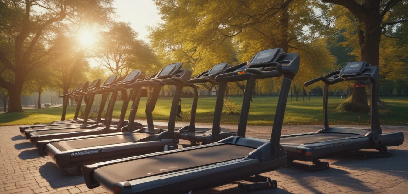 Outdoor cardio equipment including treadmills and bicycles