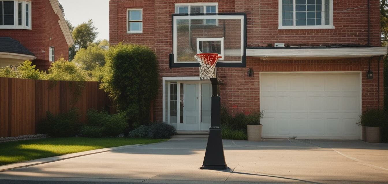 Portable basketball hoop for outdoor activities